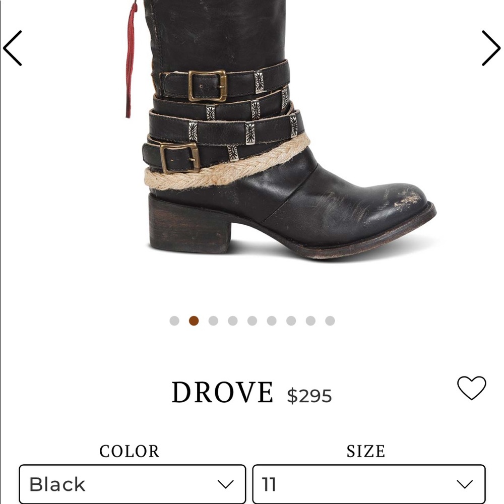 Beautiful boots from freebird (Drove)color black size 11 like new